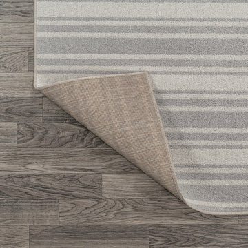 Fawning Two-tone Striped Classic Low-pile Machine-washable Area Rug